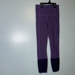 Lululemon Women's Rebel Runner Crop Giant Herringbone Black Grape Purple
